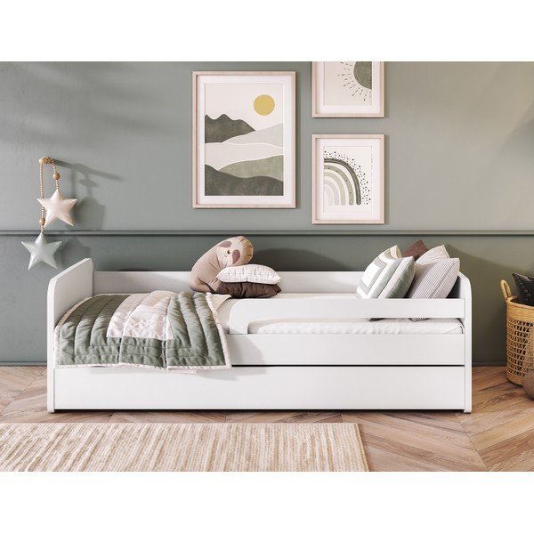 Baltos spalvos vaikiška lova su čiužiniu / su lovos grotelėmis 80x160 cm Duuli – ELTAP-image-4