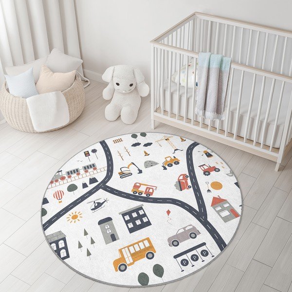 Skalbiamas vaikiškas žaidimų kilimas ø100 cm World Around Me – Mila Home-image-3