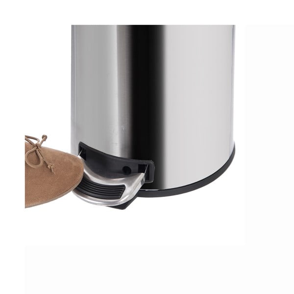 Iš nerūdijančio plieno šiukšliadėžė blizgios sidabrinės spalvos su pedalu 3 l – Orion-image-2