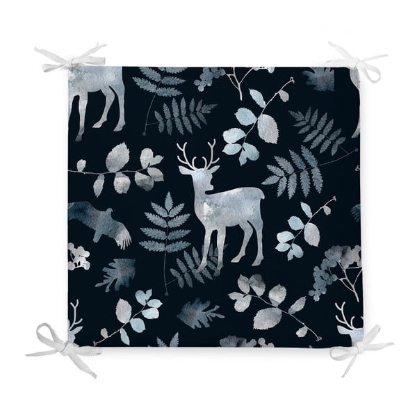 Kalėdinė sėdynės pagalvėlė iš medvilnės mišinio Minimalist Cushion Covers Deer in Forest, 42 x 42 cm