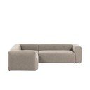 Smėlio spalvos kampinė sofa iš šenilinio audinio Blok – Kave Home