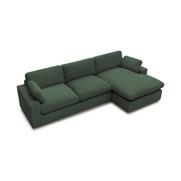 Žalios spalvos kampinė sofa iš kordinio velveto Belair – Bobochic Paris-image-3