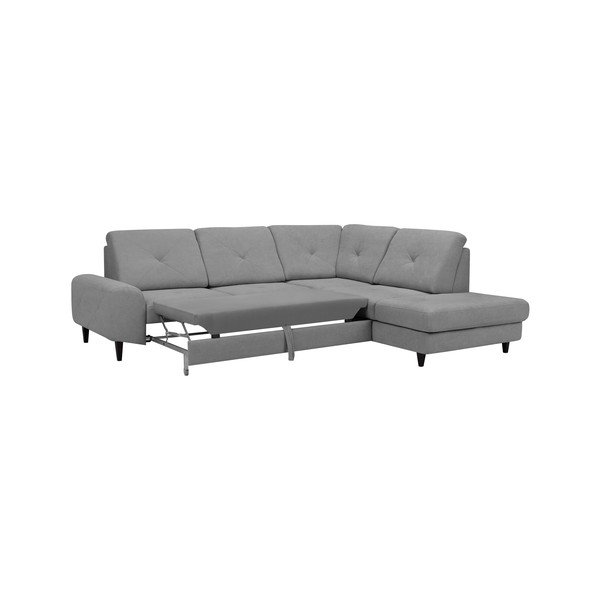 Šviesiai pilka kampinė sofa-lova su daiktų laikymo vieta "Windsor & Co Sofos", dešinysis kampas Beta-image-3