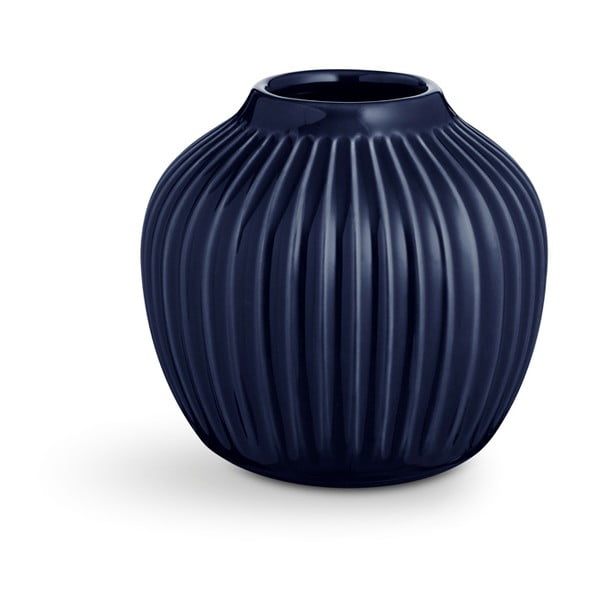 Tamsiai mėlyna akmens masės vaza Kähler Design Hammershoi, aukštis 12,5 cm