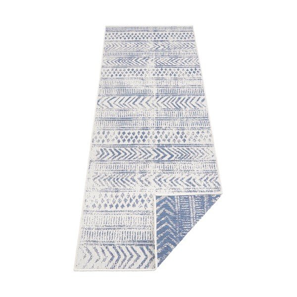 Mėlynos ir kreminės spalvos dvipusis lauko kilimas NORTHRUGS Biri, 80 x 250 cm-image-4