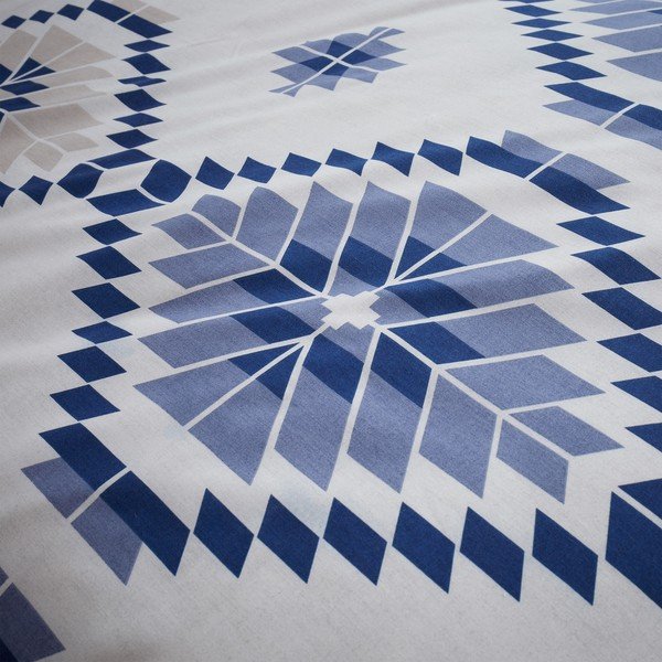Baltos ir mėlynos spalvos patalynė 200x200 cm Navajo - Catherine Lansfield-image-4