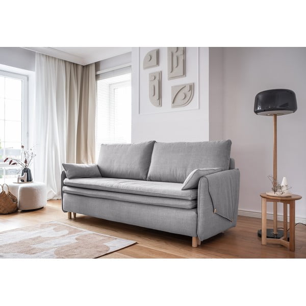 Sulankstoma sofa šviesiai pilkos spalvos 207 cm Simon – Miuform-image-3