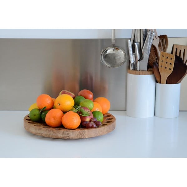 Vaisių dubuo iš ąžuolo medienos Wireworks Geo, Ø 36 cm-image-1