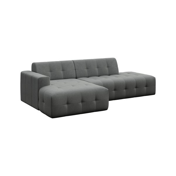 Pilkos spalvos iš velveto kampinė sofa (su kairiuoju kampu/su gultu) Tuil – Rodier-image-2