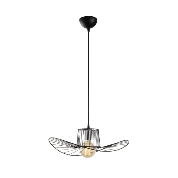 Juodos spalvos kabantis šviestuvas ø 50 cm su metaliniu gaubtu Tel – Opviq lights-image-2