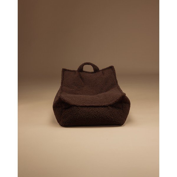 Tamsiai rudos spalvos vaikiškas sėdmaišis iš boucle Warm Hazel – Wigiwama-image-4