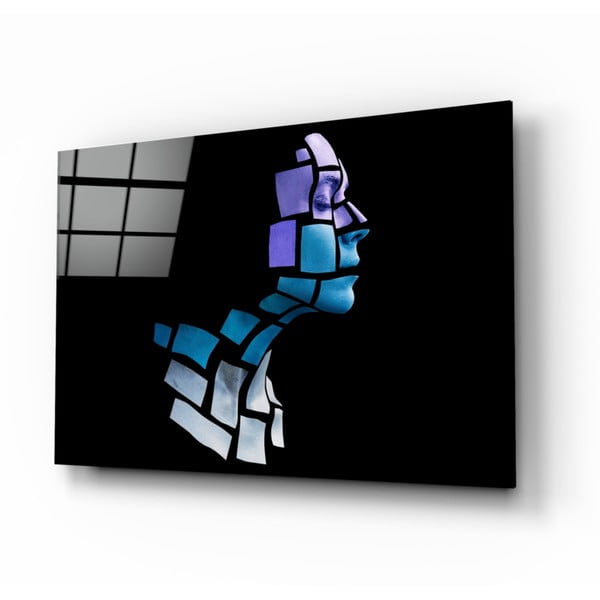 Paveikslas ant stiklo Insigne Fragmented in Blue