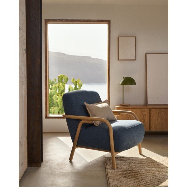 Mėlynos spalvos krėslas Sylo – Kave Home-image-1
