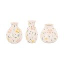 Kreminės spalvos iš akmens masės vazos 3 vnt. (aukštis 10 cm) Ditsy Floral – Sass & Belle