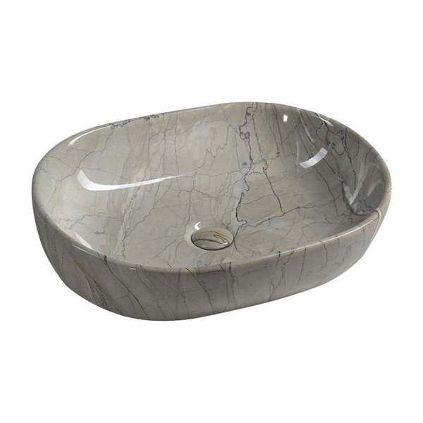 Iš keramikos praustuvas pilkos spalvos 59x42 cm Dalma – Sapho