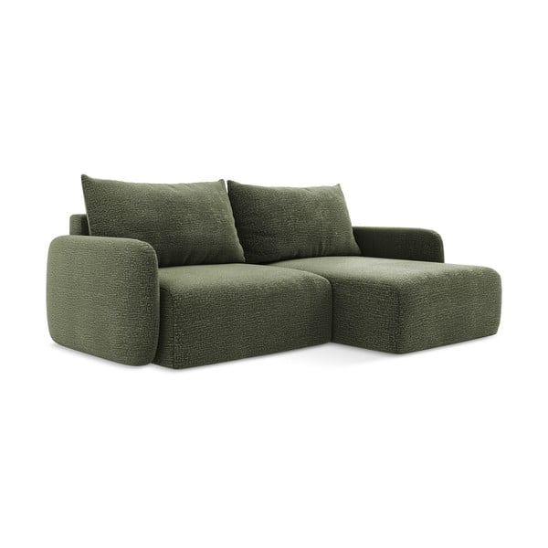 Žalios spalvos sulankstoma/su sandėliavimo vieta kampinė sofa (su dešiniuoju kampu) Kalena – Makamii-image-3