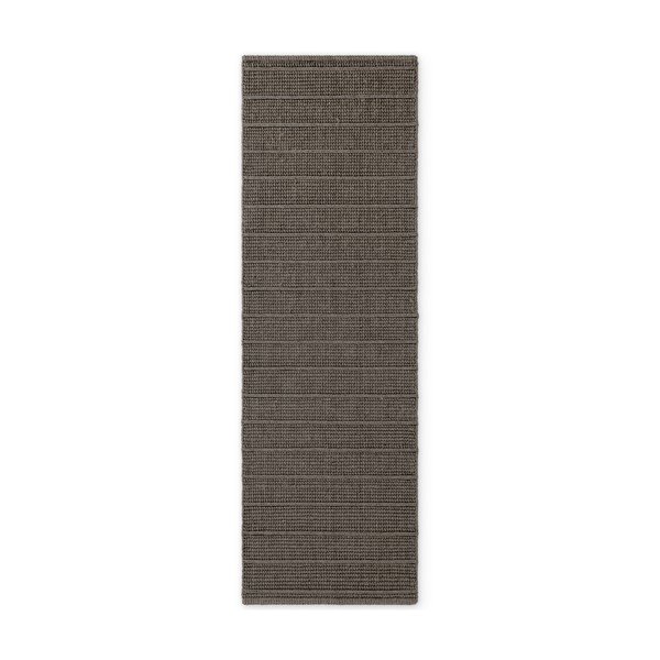 Rankų darbo tamsiai pilkos spalvos/tamsiai rudos spalvos iš vilnos kilimas 80x250 cm Camden Parker – Ted Baker-image-4