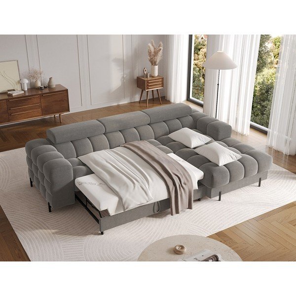 Taupe spalvos iš velveto sulankstoma/su sandėliavimo vieta kampinė sofa (su dešiniuoju kampu/su gultu) Felro – ELTAP-image-4