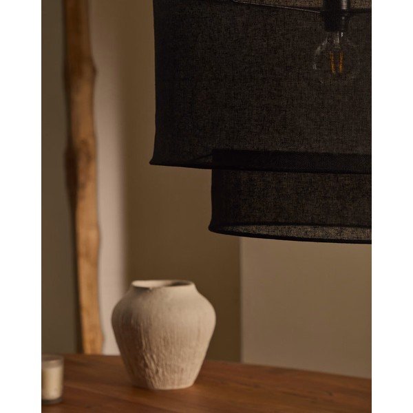 Juodos spalvos šviestuvo gaubtas ø 60 cm Mariela – Kave Home-image-3