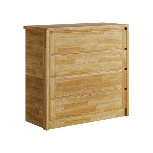 Iš ąžuolo masyvo žema šoninė spintelė natūralios spalvos 105x96 cm Timo – Olivia Living
