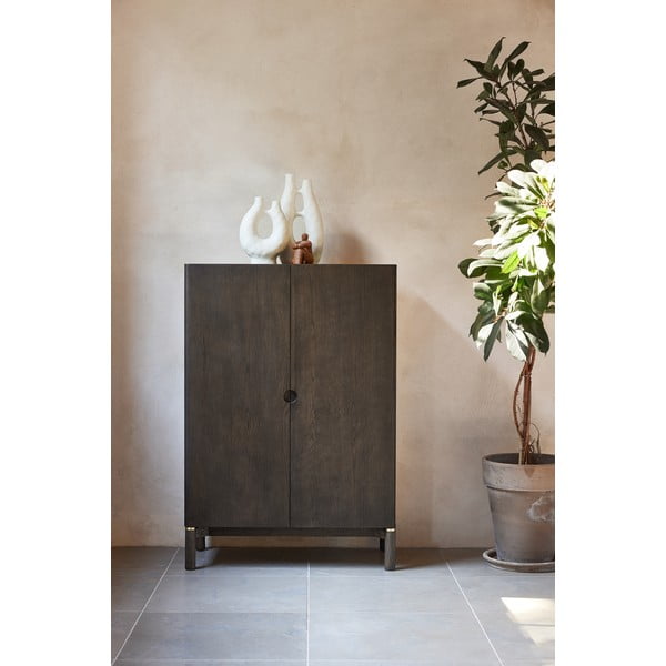 Spintelė tamsiai rudos spalvos iš ąžuolo 90x130 cm Arun – Unique Furniture-image-2