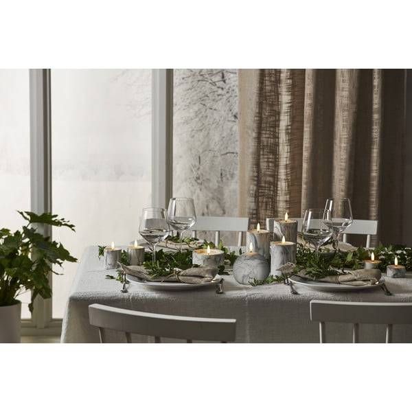 Pilkai baltos spalvos betoninė LED žvakė Star Trading Flamme Marble, aukštis 15 cm-image-4