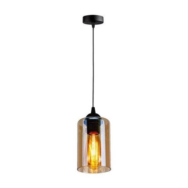 Juodas pakabinamas šviestuvas su stikliniu gaubtu ø 10 cm Bistro - Candellux Lighting-image-2
