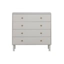 Žema šoninė spintelė šviesiai pilkos spalvos iš pušies masyvo 94x91 cm Madu – WOOOD