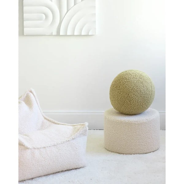 Žalios spalvos iš boucle vaikiška sofos pagalvėlė Ball – Wigiwama-image-1