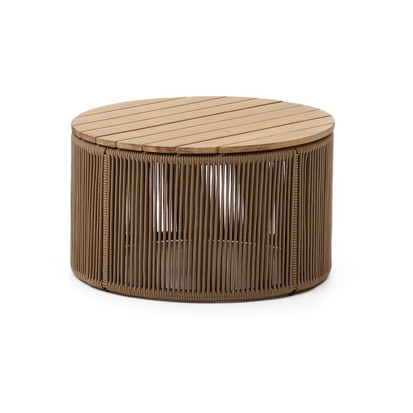 Apvalios formos sodo kavos staliukas su akacijos stalviršiu ø 60 cm Dandara – Kave Home