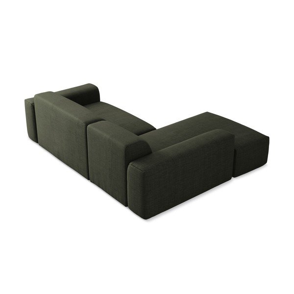Žalios spalvos kampinė sofa (su kairiuoju kampu/su gultu) Keli – Makamii-image-4