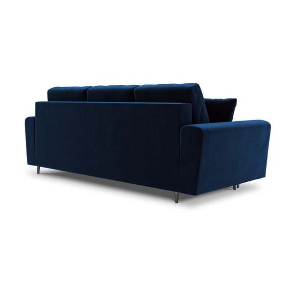 Mėlynos spalvos iš velveto sulankstoma/su sandėliavimo vieta sofa 235 cm Kyoto – Cosmopolitan Design-image-3