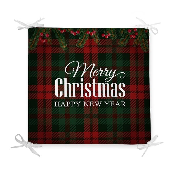 Kalėdinė sėdynės pagalvėlė iš medvilnės mišinio Minimalist Cushion Covers Tartan, 42 x 42 cm