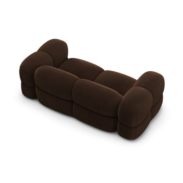Tamsiai rudos spalvos iš velveto sofa 210 cm Loretto – Cosmopolitan Design-image-4
