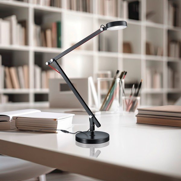 Juodos spalvos stalinis šviestuvas LED su sulankstoma konstrukcija (aukštis 90 cm) Amsterdam – Trio-image-3