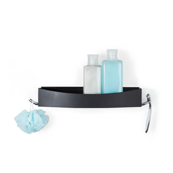 Juoda sieninė savaime besilaikanti lentyna Compactor Clever Flip Shower Shelf-image-4