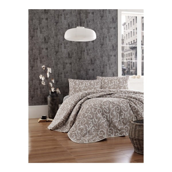 Smėlio spalvos lovos užvalkalo ir pagalvės užvalkalo rinkinys Eponj Home, 160 x 220 cm