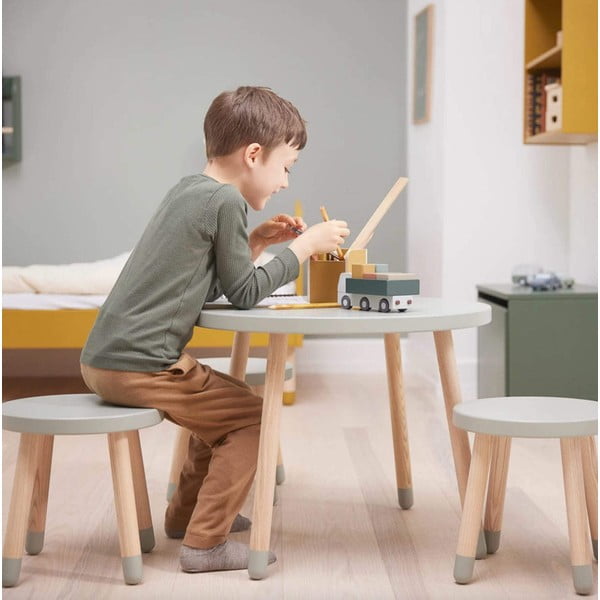 Žalias vaikiškas stalas Flexa Dots, ø 60 cm-image-1
