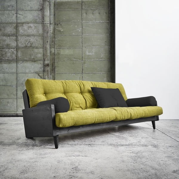 Sofa lova "Karup India" juoda/avokadų žalia/tamsiai pilka