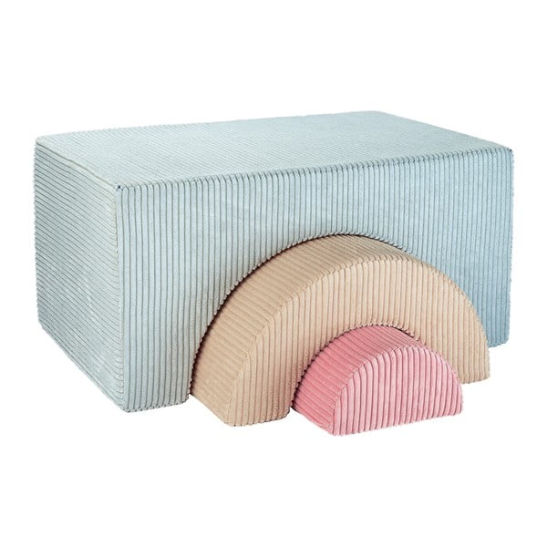 Mėtų spalvos iš velveto putų žaidimų aikštelė 3 vnt. aukštis 37 cm 75x49 cm Rainbow Montessori – Wigiwama