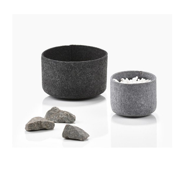 2 veltinio krepšelių rinkinys Zone Dark Grey-image-2