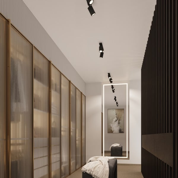 Juodos spalvos taškinis šviestuvas 6,5x30 cm Gleam – Sollux-image-4