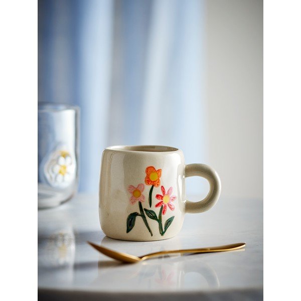 Kreminės spalvos iš akmens masės vaikiškas puodelis 110 ml Millie – Bloomingville Mini-image-1