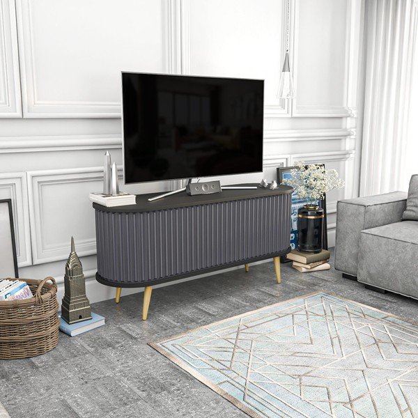 TV spintelė juodos spalvos/antracito spalvos 140x64 cm Stor – Kalune Design-image-1