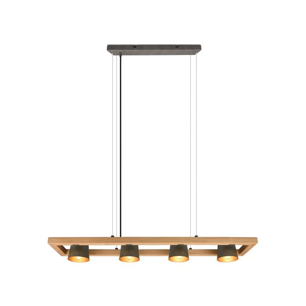 Kabantis šviestuvas pilkos spalvos/natūralios spalvos Bell – Trio-image-4