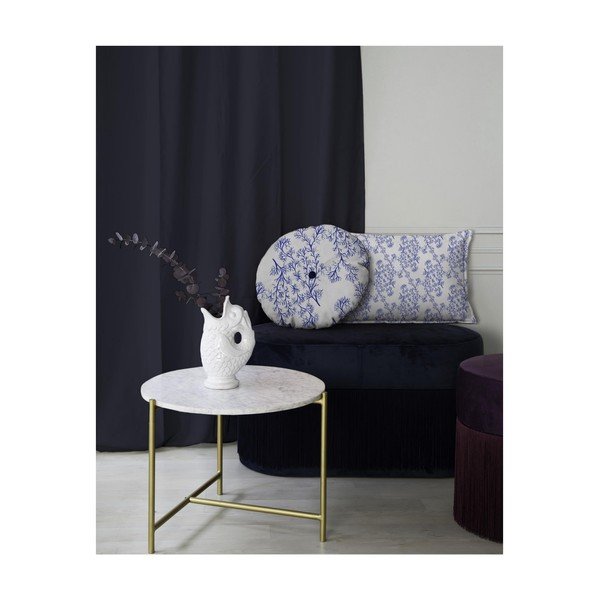 Apvali dekoratyvinė pagalvėlė su aksominiu užvalkalu "Velvet Atelier Sea", ⌀ 45 cm-image-2
