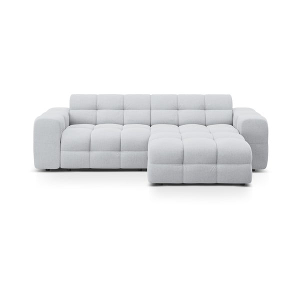 Šviesiai pilkos spalvos kampinė sofa (su dešiniuoju kampu/su gultu) Kendal – Micadoni 