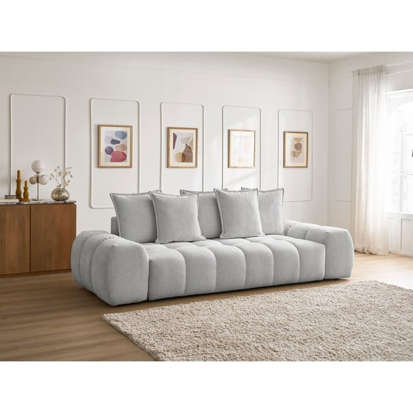 Šviesiai pilkos spalvos iš šenilinio audinio sofa 278 cm Everest – Bobochic Paris-image-1