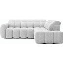 Šviesiai pilkos spalvos kampinė sofa iš boucle (su dešiniuoju kampu/„L“ formos) Falconn – ELTAP