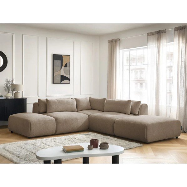 Taupe spalvos reguliuojama modulinė kampinė sofa Jana – Bobochic Paris-image-2